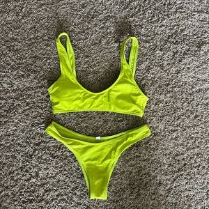 Neon, green, bikini tank from shein